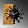 Wallity Reloj de pared decorativo de madera Nogal y Negro